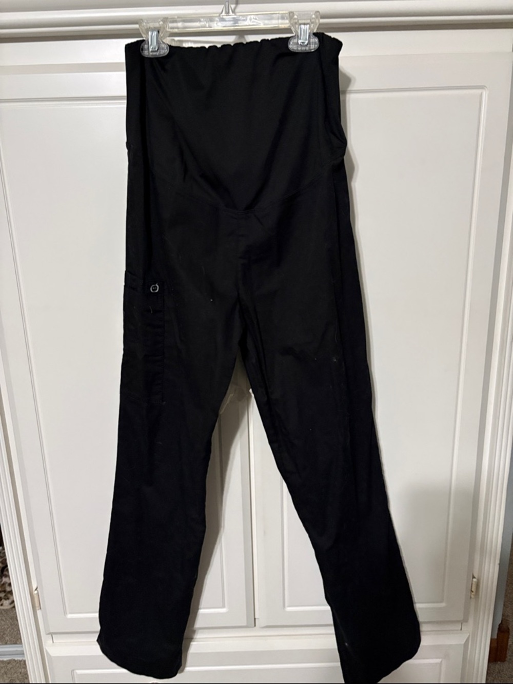 Black Maternity Scrub Overbump Pants